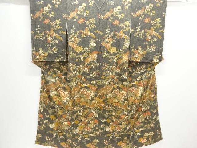 JAPANESE KIMONO / TSUKESAGE HOMONGI / FLOWER & BIRD